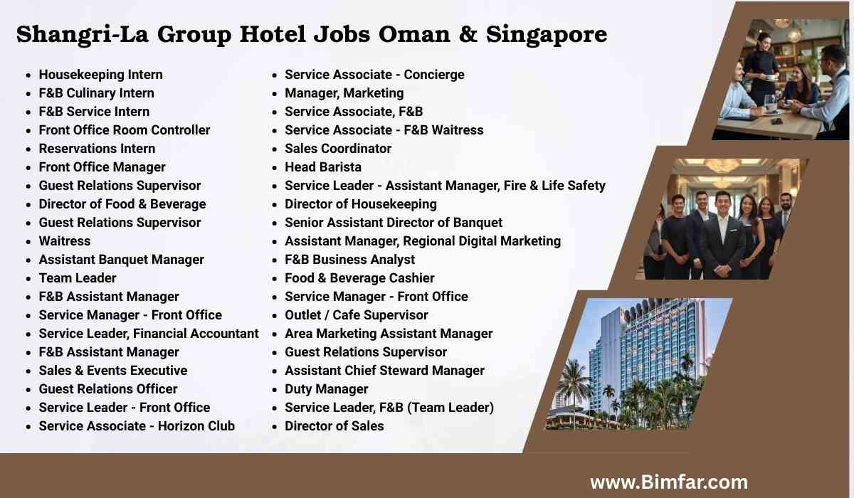 Shangri-La Group Hotel Jobs Oman & Singapore