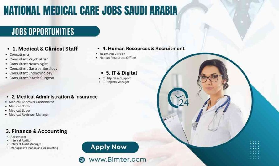 National Medical Care Jobs Saudi Arabia