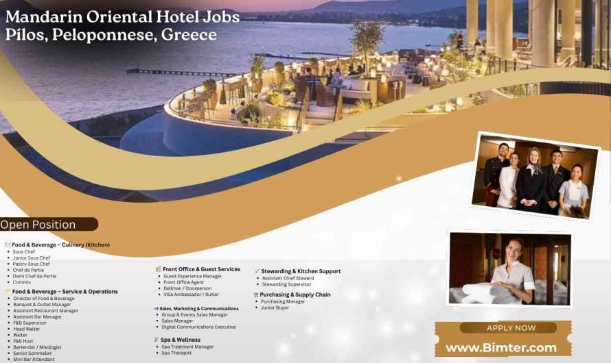 Mandarin Oriental Hotel Jobs – Pílos, Peloponnese, Greece