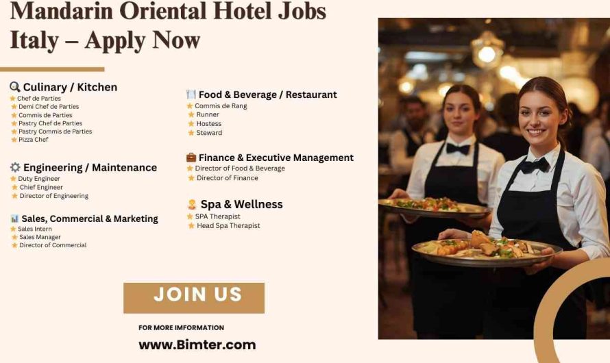Mandarin Oriental Hotel Jobs Italy – Apply Now