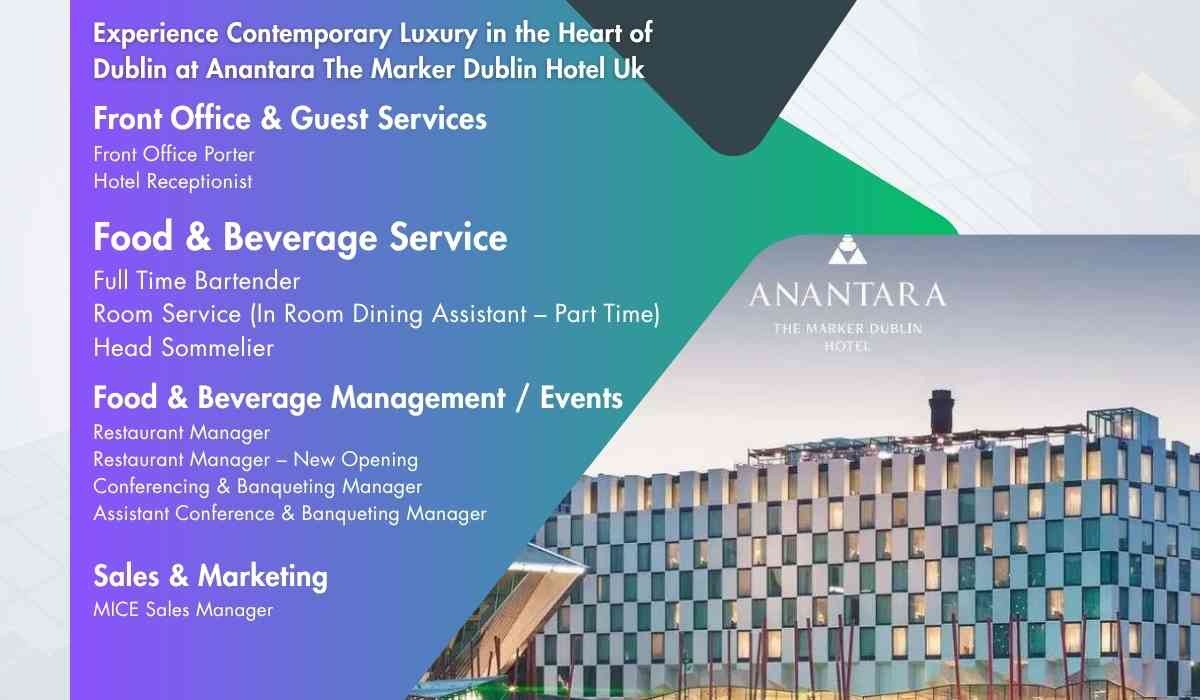 Experience Contemporary Luxury in the Heart of Dublin at Anantara The Marker Dublin Hotel Uk