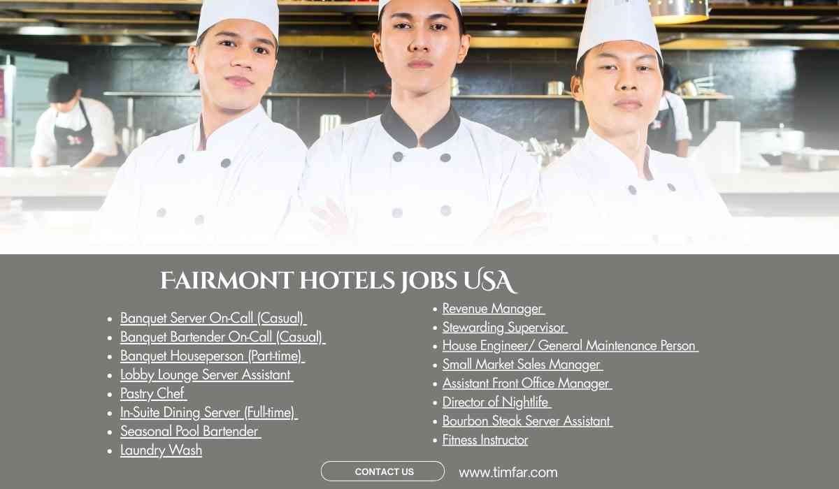 Fairmont hotels jobs USA 