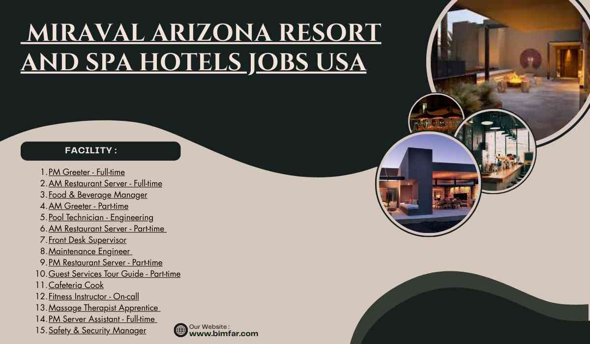 Miraval Arizona Resort and Spa Hotels Jobs USA