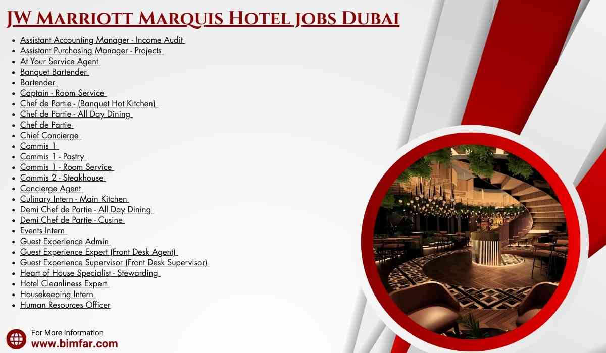 JW Marriott Marquis Hotel jobs Dubai