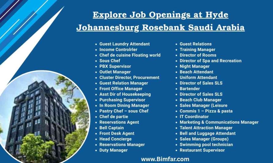 Explore Job Openings at Hyde Johannesburg Rosebank Saudi Arabia
