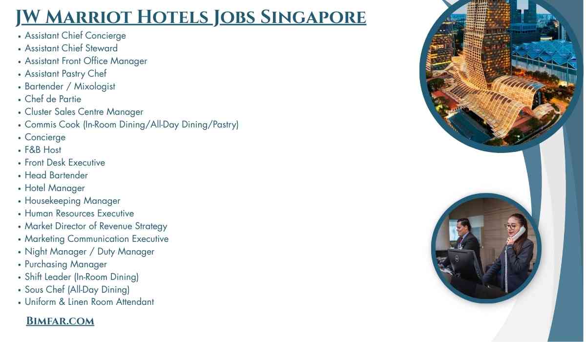 JW Marriot Hotels Jobs Singapore
