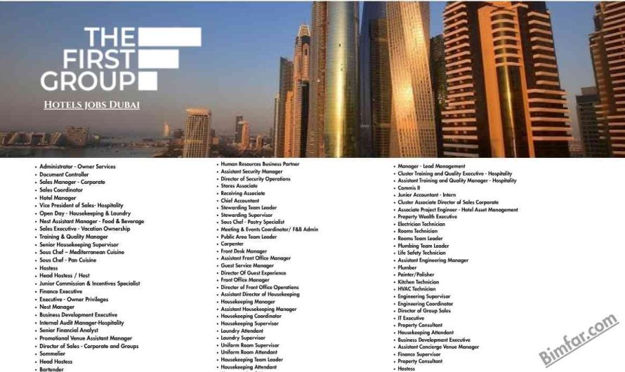 The First group Hotels jobs Dubai
