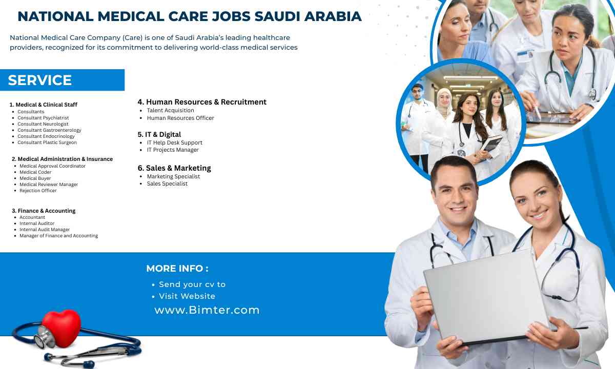 National Medical Care Jobs Saudi Arabia