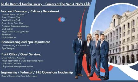 Be the Heart of London Luxury – Careers at The Ned & Ned’s Club