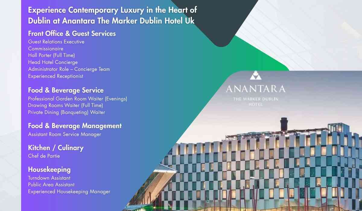 Experience Contemporary Luxury in the Heart of Dublin at Anantara The Marker Dublin Hotel Uk