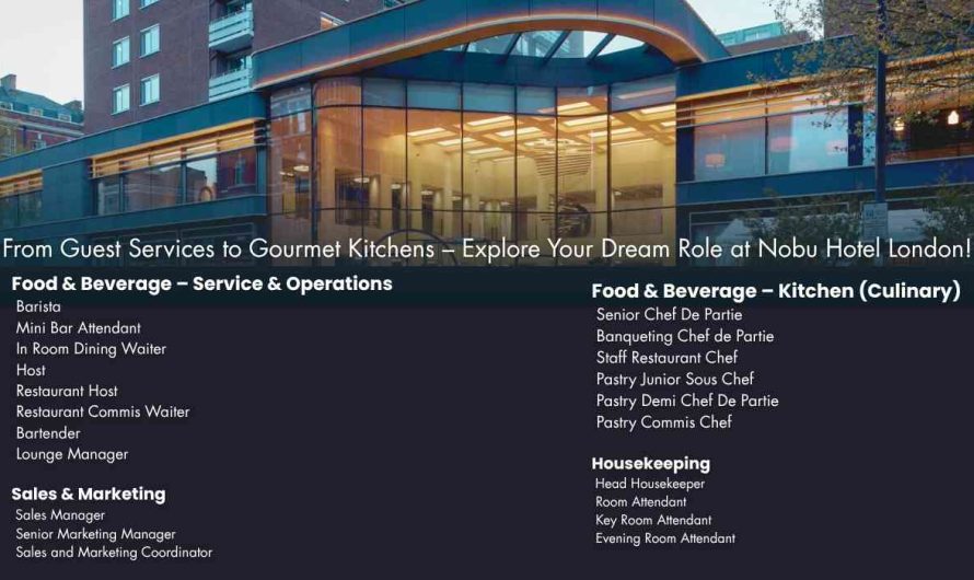 From Guest Services to Gourmet Kitchens – Explore Your Dream Role at Nobu Hotel London!