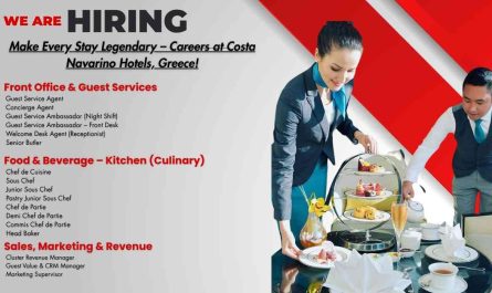 Make Every Stay Legendary – Careers at Costa Navarino Hotels, Greece!