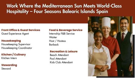 Work Where the Mediterranean Sun Meets World-Class Hospitality – Four Seasons Balearic Islands Spain
