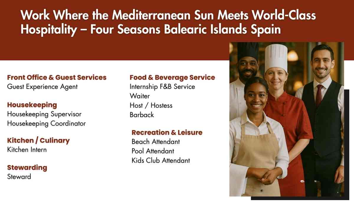 Work Where the Mediterranean Sun Meets World-Class Hospitality – Four Seasons Balearic Islands Spain